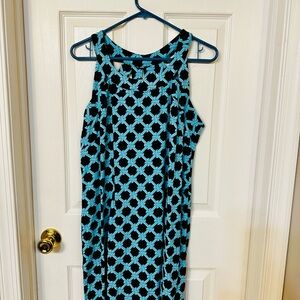 Lulu-B Navy Blue & Turquoise  Large Nautical Sea Knot CutOut Back Dress 👗